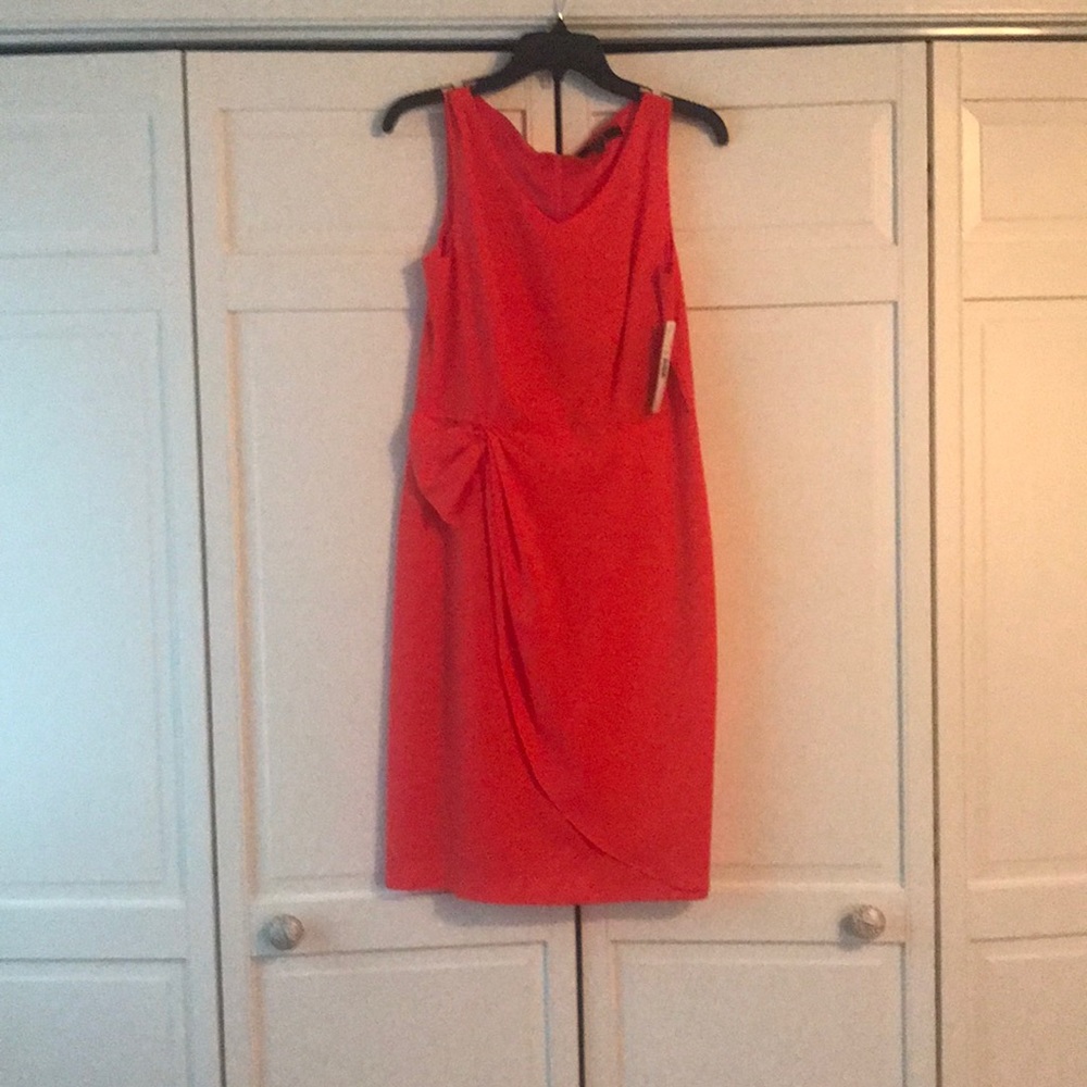 Alex Marie Orange draped dress.